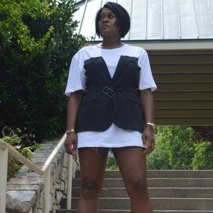 T-shirt Dress with Belted Overvest